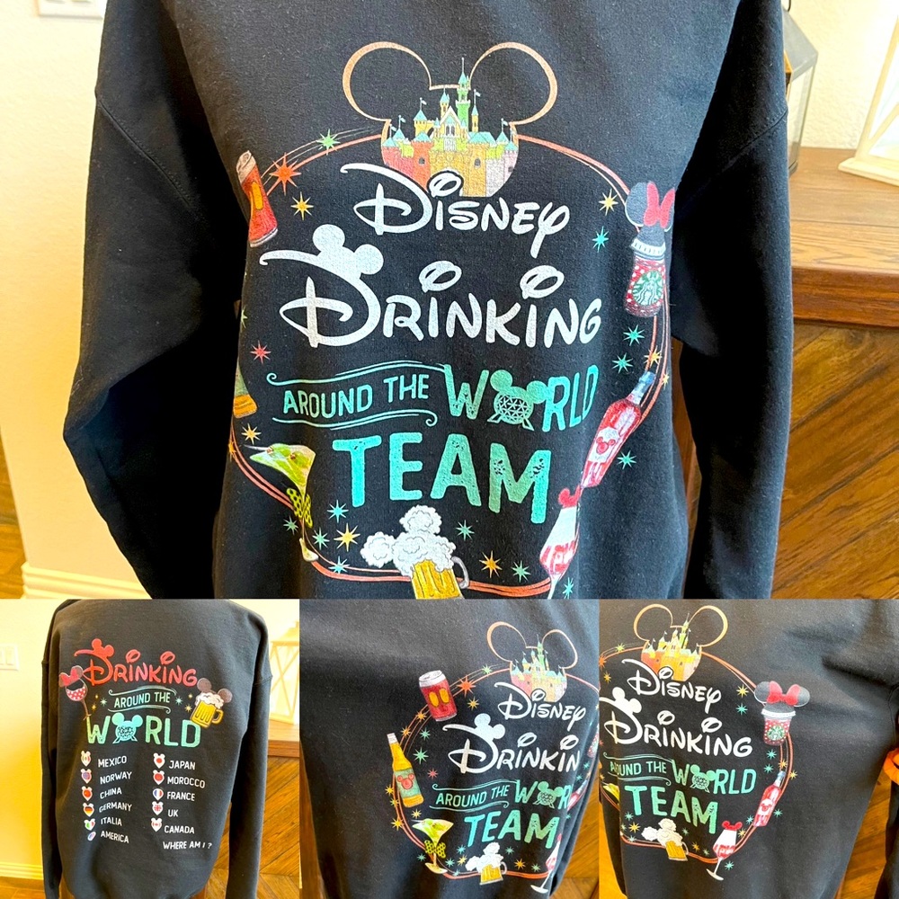 Disney Drinking Around The World Custom Epcot Sweatshirt